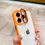 Metal Lens Ring Protective Stand Phone Case For iPhone