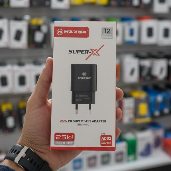 Maxon AD02 25W Adapter Power 25WPD Fast Charger Compatible For IOS Android Mobile Phones Electric Leakage Protection Temperature Protection