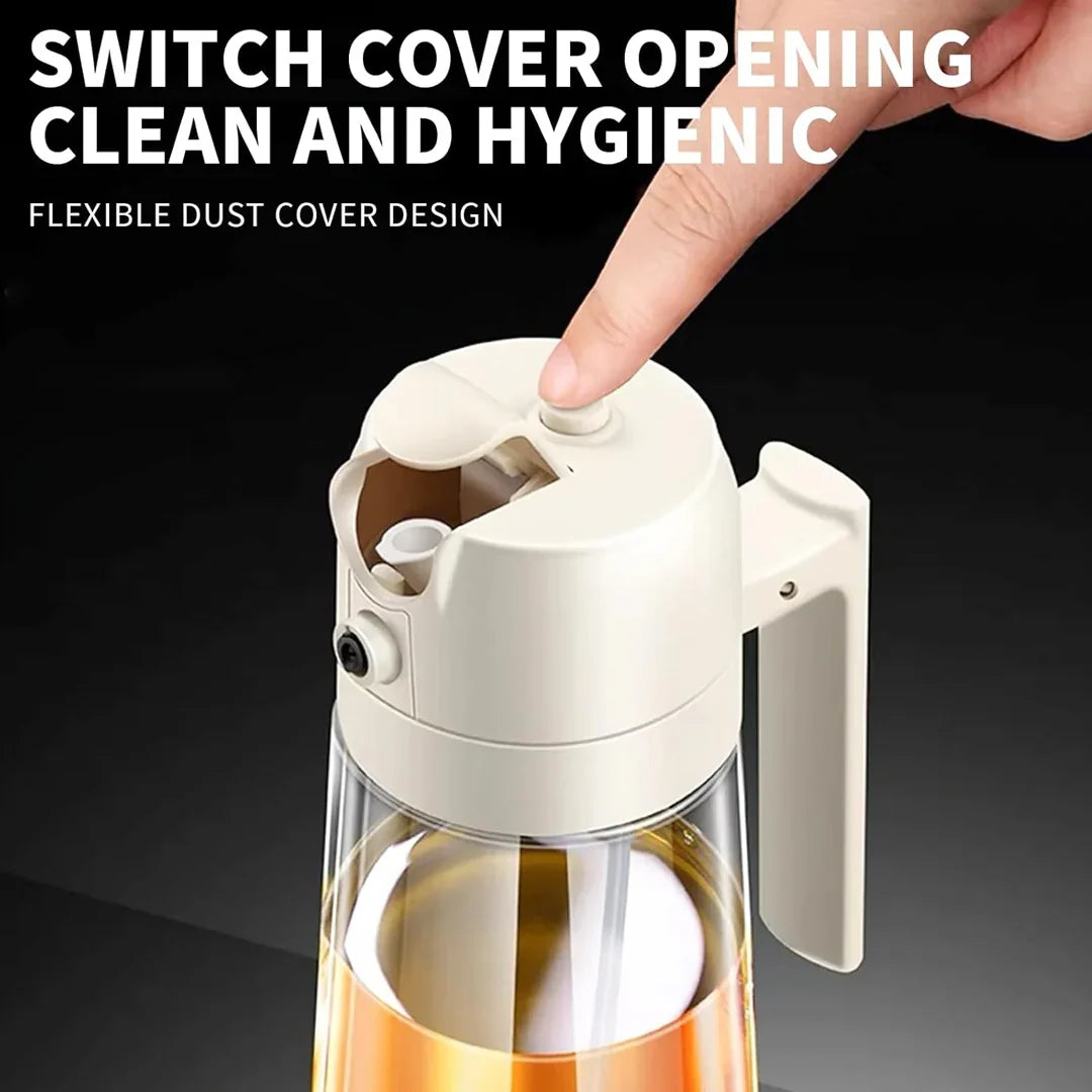 2-in-1 Oil Jug with Dispenser & Handle – Glass Cooking Oil Container | 450Ml - Glass (Random Color)